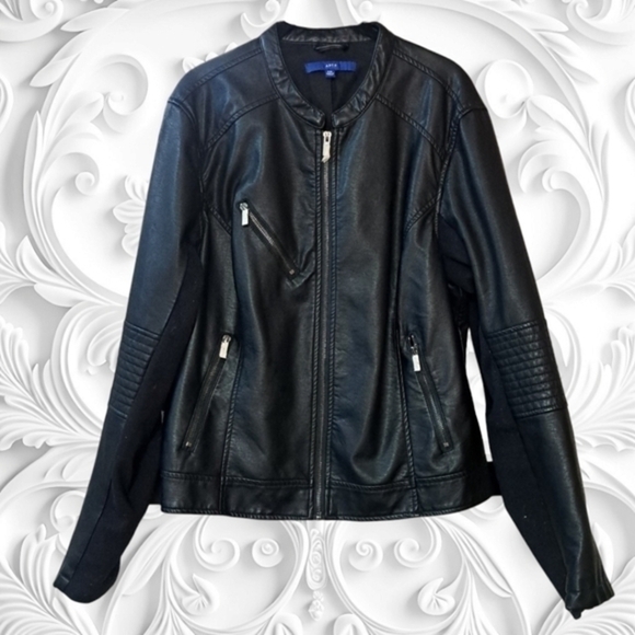 Apt. 9 Jackets & Blazers - NWOT Faux Black Leather Jacket Size XXL